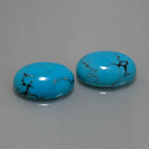 天然绿松石，椭圆形切割，14.1×10.2毫米，不透明