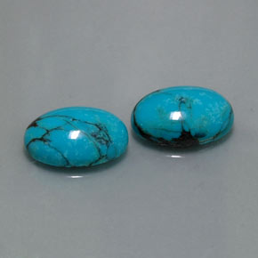 天然绿松石，椭圆形切割，13.9×10毫米，不透明
