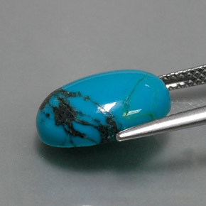 3.83克拉天然绿松石，椭圆形切割，14×10.1毫米，不透明