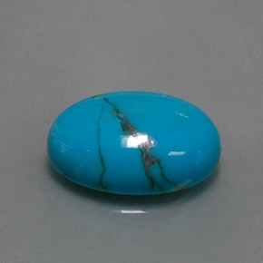 3.78克拉天然绿松石，椭圆形切割，14.1×10.1毫米，不透明