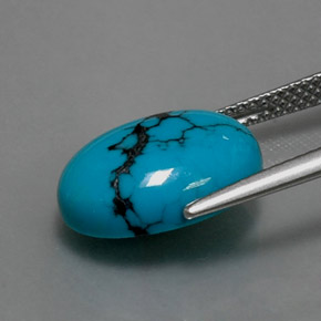 3.89克拉天然绿松石，椭圆形切割，不透明