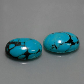 天然绿松石，椭圆形切割，14.1×10.1毫米，不透明