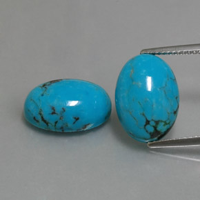 天然绿松石，椭圆形切割，14.1×10.1毫米，不透明