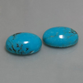 天然绿松石，椭圆形切割，14.1×10.1毫米，不透明