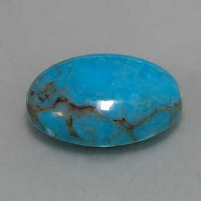 3.97克拉天然绿松石，椭圆形切割，14.2×10.3毫米，不透明