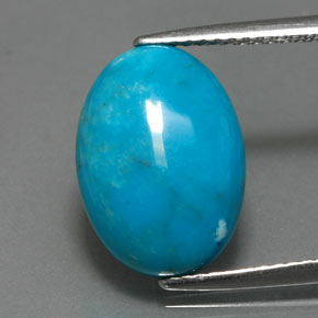 4.37克拉天然绿松石，椭圆形切割，14×10毫米，不透明