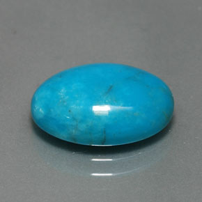 4.37克拉天然绿松石，椭圆形切割，14×10毫米，不透明