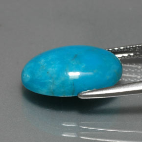 4.37克拉天然绿松石，椭圆形切割，14×10毫米，不透明