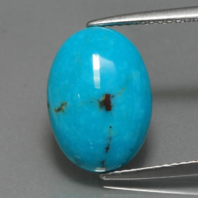 4.22克拉天然绿松石，椭圆形切割，13.9×10.1毫米，不透明