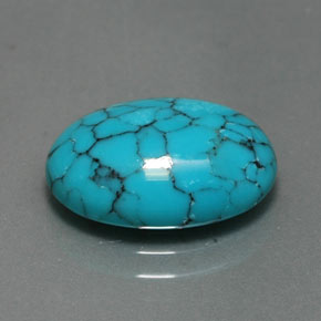 3.96克拉天然绿松石，椭圆形切割，14.1×10.1毫米，不透明