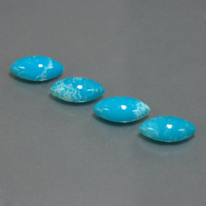天然绿松石，马眼形，10×5.1毫米，不透明