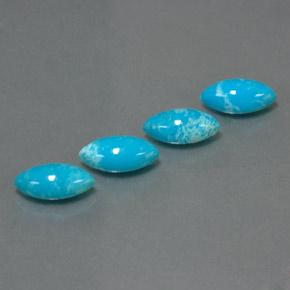 天然绿松石，马眼形，10×5.1毫米，不透明