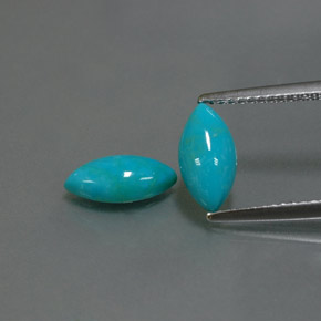 天然绿松石，马眼形，10×5.1毫米，不透明