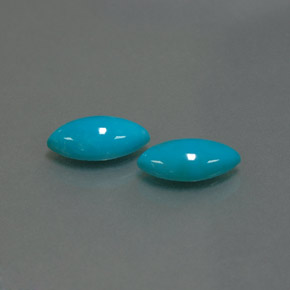 天然绿松石，马眼形，10.1×5.1毫米，不透明