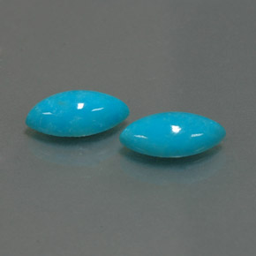 天然绿松石，马眼形，10×5.1毫米，不透明