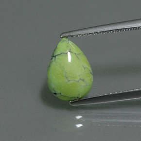 1.75克拉天然绿色绿松石，梨形，10.6×7.6毫米，不透明