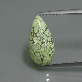 1.85克拉天然绿色绿松石，梨形，14.6×7.3毫米，不透明