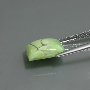 4.75克拉天然绿色绿松石，长方形切工，12.4×10.2毫米，不透明