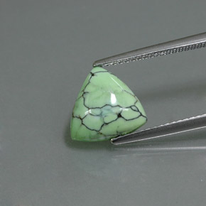 2.47克拉天然绿色绿松石，三角形，10.3×10毫米，不透明