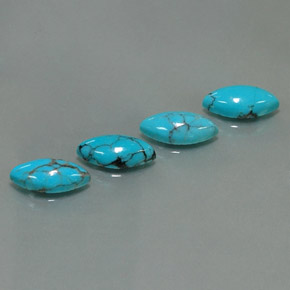 天然绿松石，马眼形，11.9×6毫米，不透明