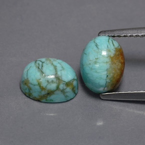 克拉天然绿松石，椭圆形切割，不透明