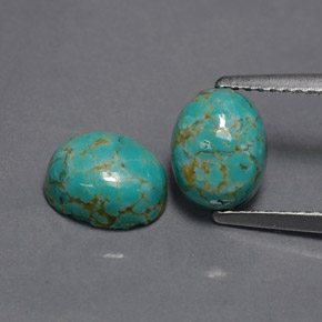 天然绿色绿松石，椭圆形切割，8.1×6.2毫米，不透明