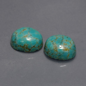 天然绿色绿松石，椭圆形切割，8.1×6.2毫米，不透明