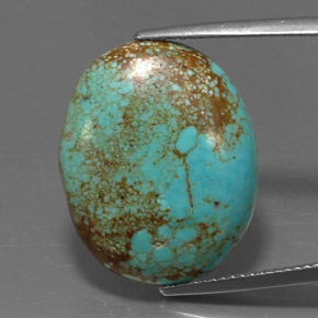 12.94克拉天然绿色绿松石，椭圆形切割，21.2×17.1毫米，不透明