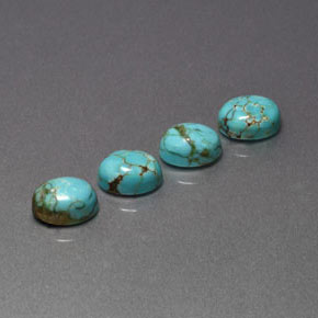 天然绿色绿松石，椭圆形切割，8.1×6.2毫米，不透明
