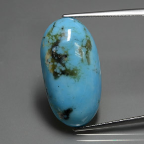 14.23克拉天然绿松石，椭圆形切割，26×13.8毫米，不透明