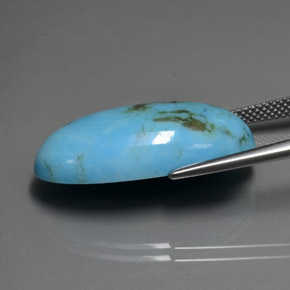 14.23克拉天然绿松石，椭圆形切割，26×13.8毫米，不透明