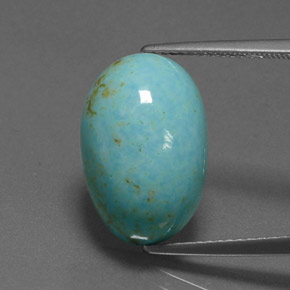6.68克拉天然绿松石，椭圆形切割，16.4×10.9毫米，不透明