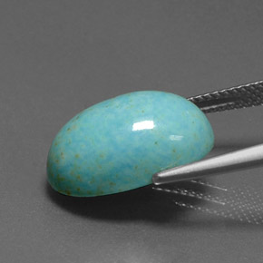 6.68克拉天然绿松石，椭圆形切割，16.4×10.9毫米，不透明
