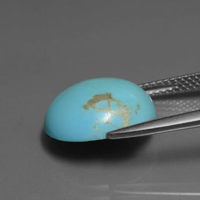 5.58克拉天然绿松石，垫形剪裁，不透明