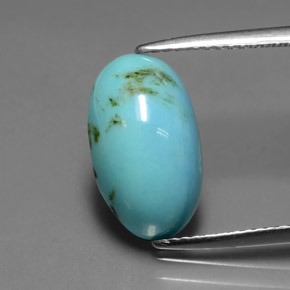 2.94克拉天然绿松石，椭圆形切割，13.8×8.2毫米，不透明