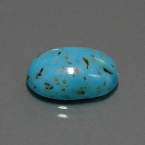 6.96克拉天然绿松石，椭圆形切割，16.3×12毫米，不透明