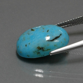 6.96克拉天然绿松石，椭圆形切割，16.3×12毫米，不透明