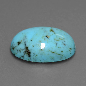 7.13克拉天然绿松石，椭圆形切割，18.4×13毫米，不透明