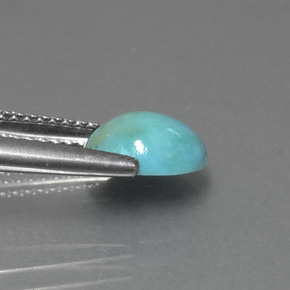1.27克拉天然绿色绿松石，椭圆形切割，8.3×6.9毫米，不透明