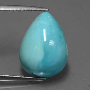 5.14克拉天然绿松石，梨形，15.4×11.2毫米，不透明