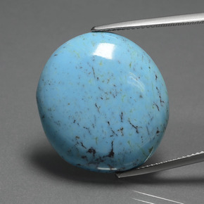 20.47克拉天然绿松石，椭圆形切割，25.3×22.9毫米，不透明