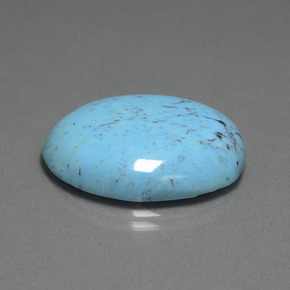 20.47克拉天然绿松石，椭圆形切割，25.3×22.9毫米，不透明