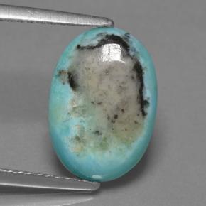 2.72克拉天然绿松石，椭圆形切割，13.3×9.2毫米，不透明