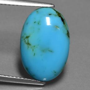 4.42克拉天然绿松石，椭圆形切割，16.2×10.9毫米，不透明
