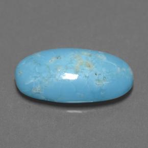2.85克拉天然绿松石，椭圆形切割，13.5×7.6毫米，不透明