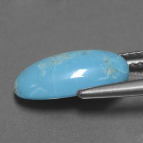 2.85克拉天然绿松石，椭圆形切割，13.5×7.6毫米，不透明