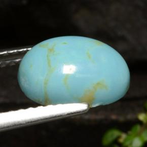 1.72克拉天然绿松石，椭圆形切割，9.9×7.5毫米，不透明