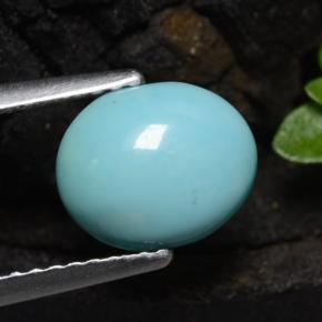 1.11克拉天然绿松石，椭圆形切割，8.8×7.2毫米，不透明