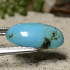 1.95克拉天然绿松石，椭圆形切割，11.7×6.8毫米，不透明