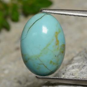 2.15克拉天然绿松石，椭圆形切割，12.1×8.7毫米，不透明